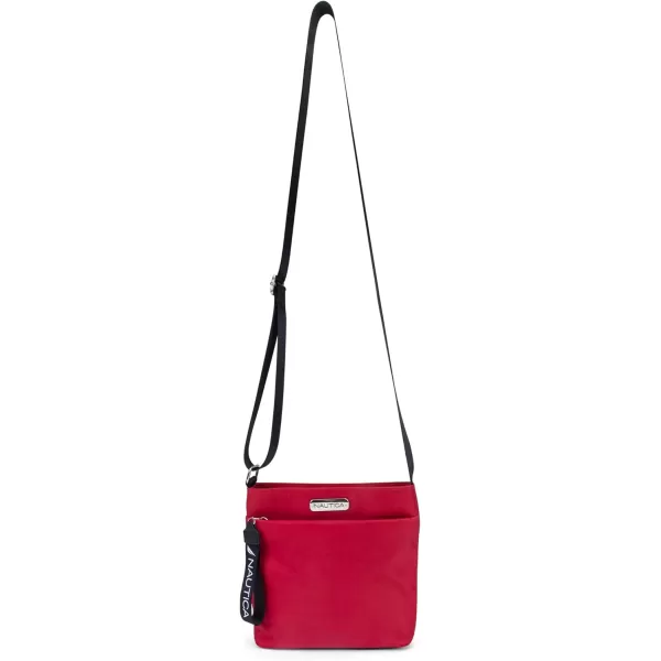 Nautica Womens Diver Nylon Small Womens Crossbody Bag Purse with Adjustable Shoulder StrapRed