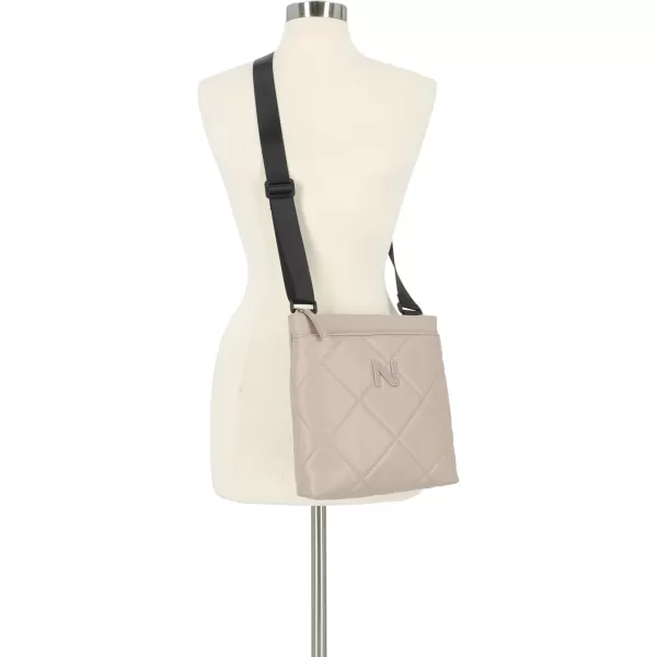 Nautica Womens Lakeside Signature Jaquard North South Crossbody BagMushroom Marquise Quilt