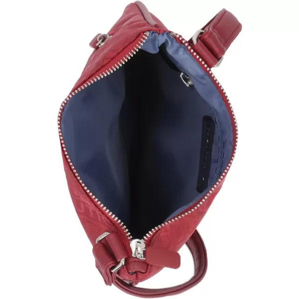 Nautica Womens Lakeside Signature Jaquard North South Crossbody BagRed