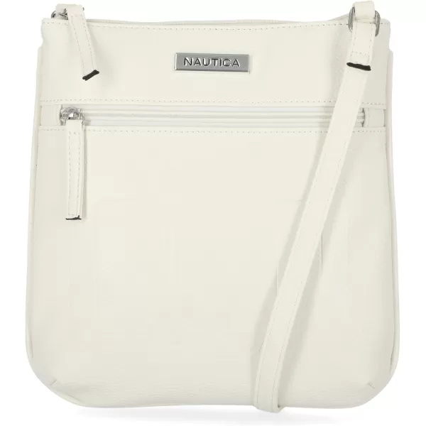 Nautica Womens Lakeside Signature Jaquard North South Crossbody BagWhite