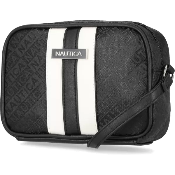 Nautica Womens Nautica Candid Camera Adjustable Crossbody BagBlack Lakeside Jacquard