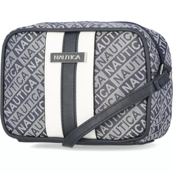 Nautica Womens Nautica Candid Camera Adjustable Crossbody BagIndigo Lakeside Jacquard