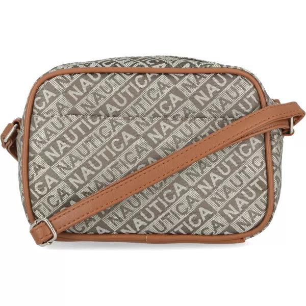 Nautica Womens Nautica Candid Camera Adjustable Crossbody BagKhaki Lakeside Jacquard