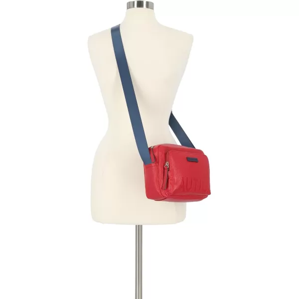 Nautica Womens Out and About Adjustable Crossbody Bag PurseRed