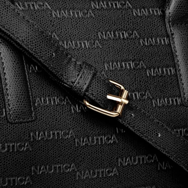 Nautica Womens Sandy Jr Top Handel Satchel with Removable Crossbody StrapBlack Embossed Logo