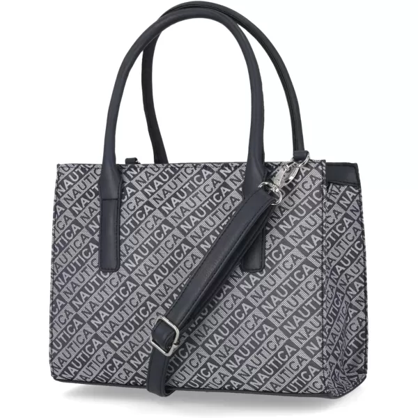 Nautica Womens Sandy Jr Top Handel Satchel with Removable Crossbody StrapIndigo Jacquard