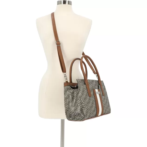 Nautica Womens Sandy Jr Top Handel Satchel with Removable Crossbody StrapOlive Lakeside Jacquard