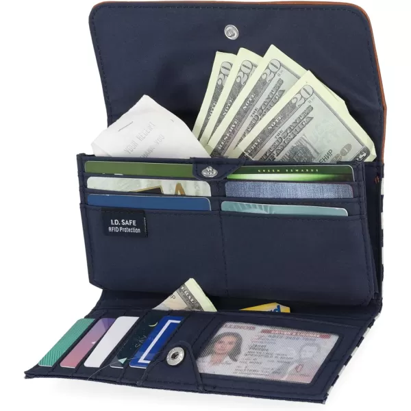 Nautica Womens The Perfect CarryAll Money Manager Wallet Oraganizer with RFID Blocking WalletIndigoBoneSand