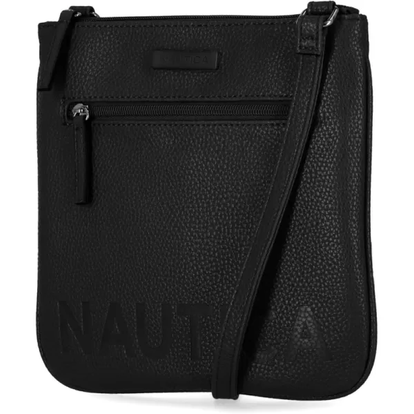 Nautica Womens Lakeside Signature Jaquard North South Crossbody BagBlack Out and About