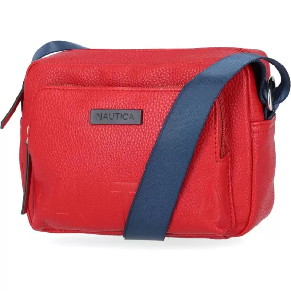 Nautica Womens Out and About Adjustable Crossbody Bag PurseRed