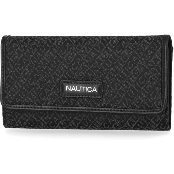 Nautica Womens The Perfect CarryAll Money Manager Wallet Oraganizer with RFID Blocking WalletBlack Jacquard