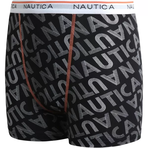 imageNautica Boys Boxer Briefs  3 Pack6 Pack Stretch Performance Boys Underwear  Breathable Kids Boxer Briefs for Boys 618Black LogoOrange CrushBlack6pk