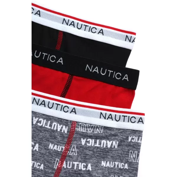 imageNautica Boys Boxer Briefs  3 Pack6 Pack Stretch Performance Boys Underwear  Breathable Kids Boxer Briefs for Boys 618Block LogoBarbados CherryBlack3pk