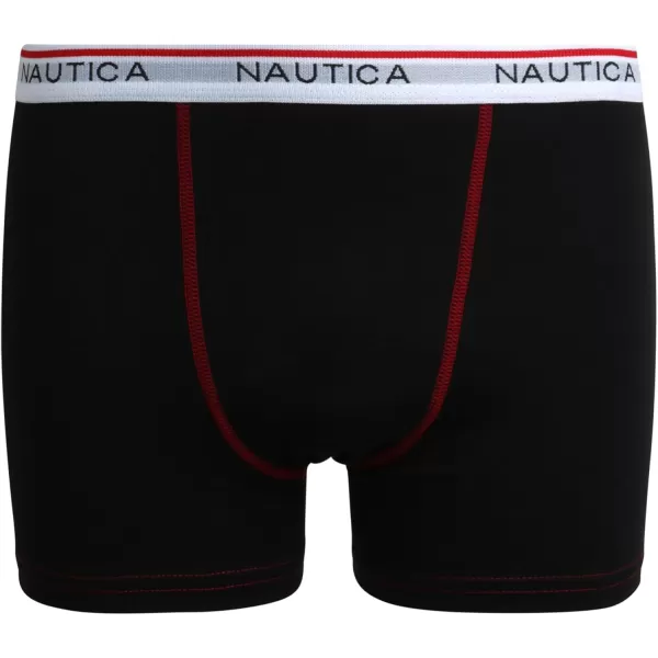 imageNautica Boys Boxer Briefs  3 Pack6 Pack Stretch Performance Boys Underwear  Breathable Kids Boxer Briefs for Boys 618Block LogoBarbados CherryBlack3pk
