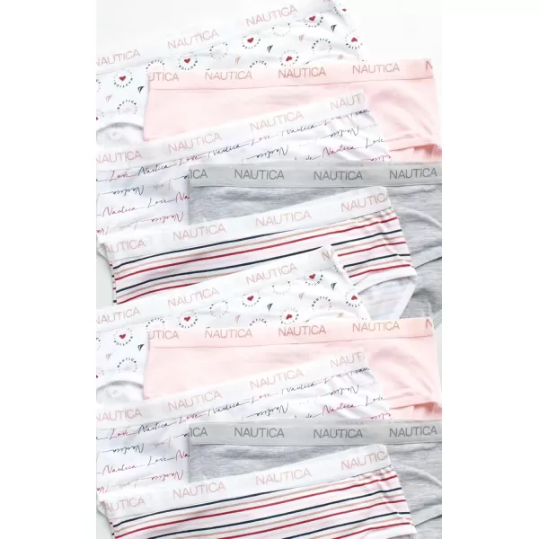 imageNautica Girls Brief Underwear  10 Pack Casual Stretch Logo Waistband MidWaist Briefs  Girls Cotton Underwear 412PrintPinkGrey HeatherStripe