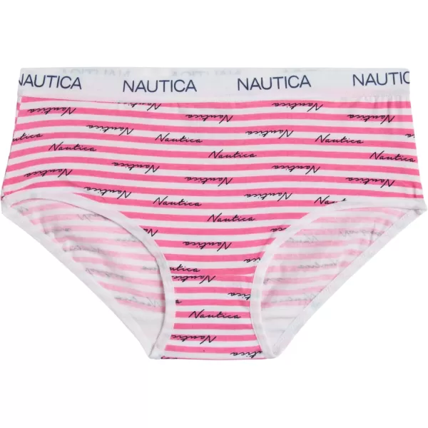 imageNautica Girls Brief Underwear  5 Pack Casual Stretch Logo Waistband MidWaist Briefs  Girls Cotton Underwear 412PrintBlueNavyPink Stripe