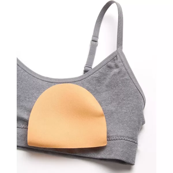 imageNautica Girls Training Bra  2 or 4 Pack Seamless Ribbed Cami Bralette for Girls  Adjustable Straps Removable Pads SXLGrey Heather StripeWhite2pk