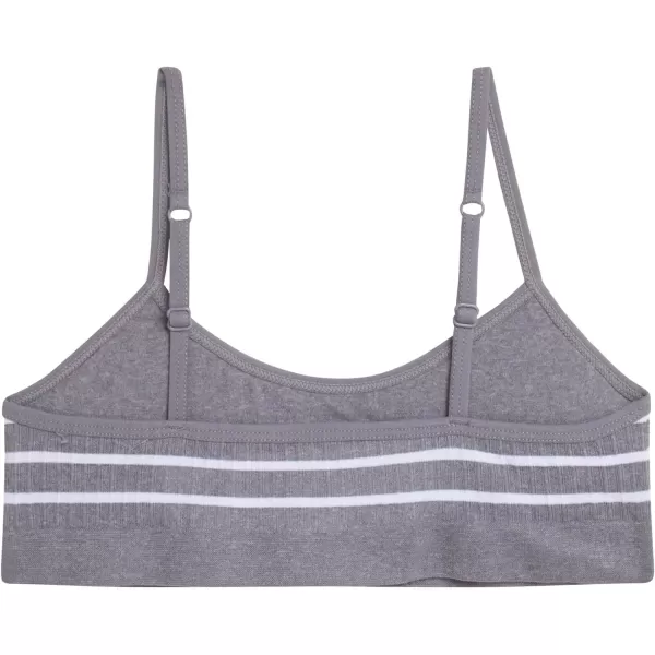 imageNautica Girls Training Bra  2 or 4 Pack Seamless Ribbed Cami Bralette for Girls  Adjustable Straps Removable Pads SXLGrey Heather StripeWhite4pk