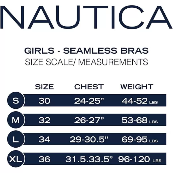 imageNautica Girls Training Bra  2 or 4 Pack Seamless Ribbed Cami Bralette for Girls  Adjustable Straps Removable Pads SXLPeachNocturnal Navy2pk