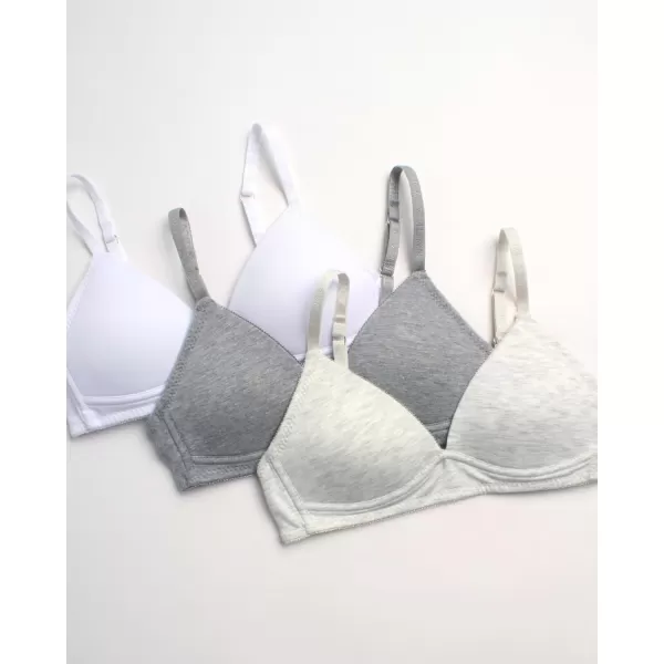 imageNautica Girls Training Bra  4 Pack6 Pack Molded and Ribbed ACup Girls Sports Bra  Training Bralettes for Girls 30A36ALight Bleach HeatherWhiteMedium Grey Heather 6pk Molded