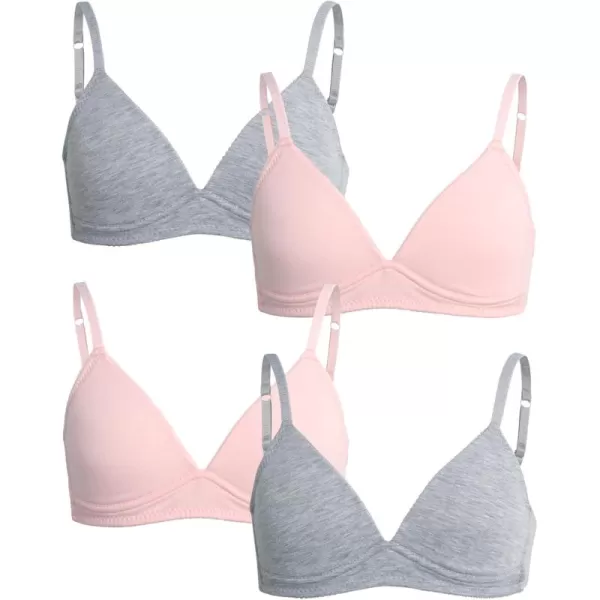 imageNautica Girls Training Bra  4 Pack6 Pack Molded and Ribbed ACup Girls Sports Bra  Training Bralettes for Girls 30A36APink BlissLight Grey Heather 8pk Molded