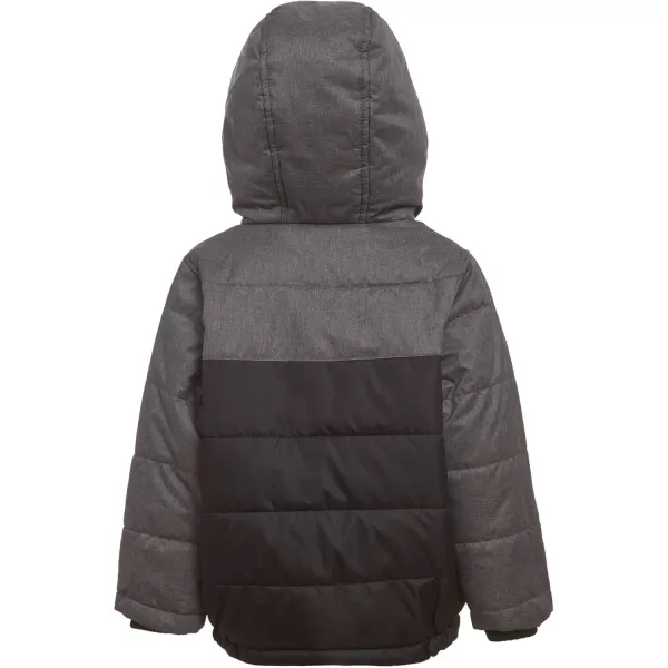 imageNautica Boys Heavy Weight Hooded Bubble Jacket with Polar Fleece LiningDeluxe Black Dm10