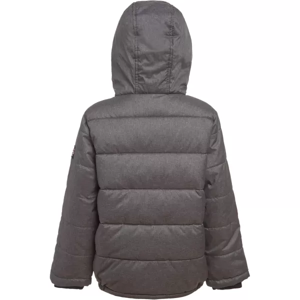 imageNautica Boys Heavy Weight Hooded Bubble Jacket with Polar Fleece LiningDeluxe Coal Heather Dm10