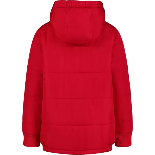 imageNautica Boys Heavy Weight Hooded Bubble Jacket with Polar Fleece LiningTango Red