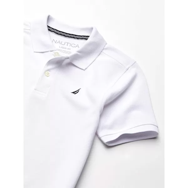 imageNautica Boys Short Sleeve Anchor Polo Button Closure Soft ampamp Comfortable Pique FabricLegacy White