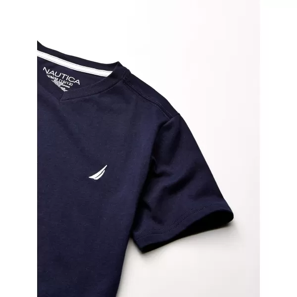 imageNautica Boys Short Sleeve Solid VNeck TShirtLegacy Navy