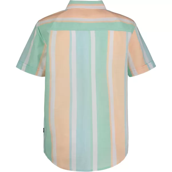 imageNautica Boys Short Sleeve Woven ButtonDown Shirt Light Weight ampamp BreathableSpearment Vert Stripe