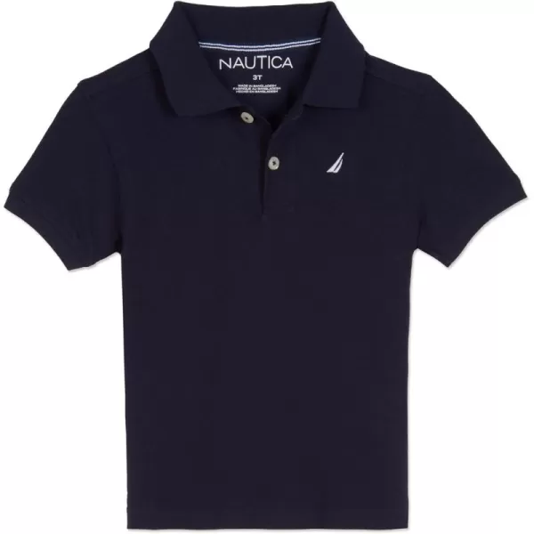 imageNautica Boys Short Sleeve Anchor Polo Button Closure Soft ampamp Comfortable Pique FabricLegacy Sport Navy