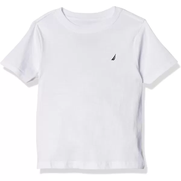 imageNautica Boys Short Sleeve Solid Crew Neck TShirt Soft Comfortable Relaxed FitLegacy White