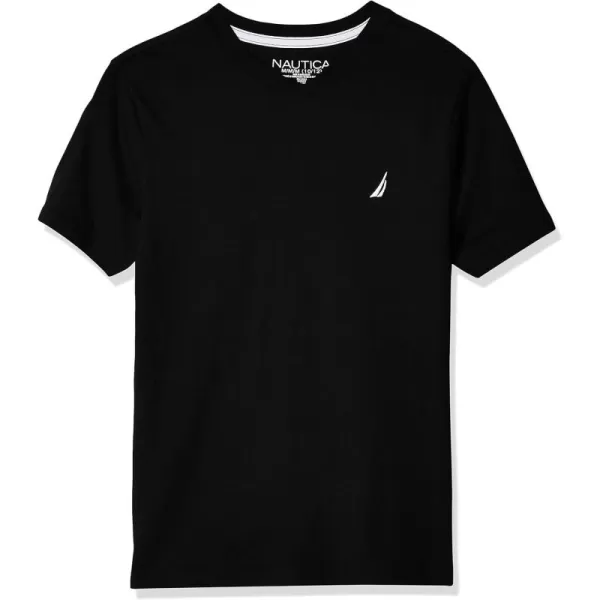 imageNautica Boys Short Sleeve Solid VNeck TShirtLegacy Black