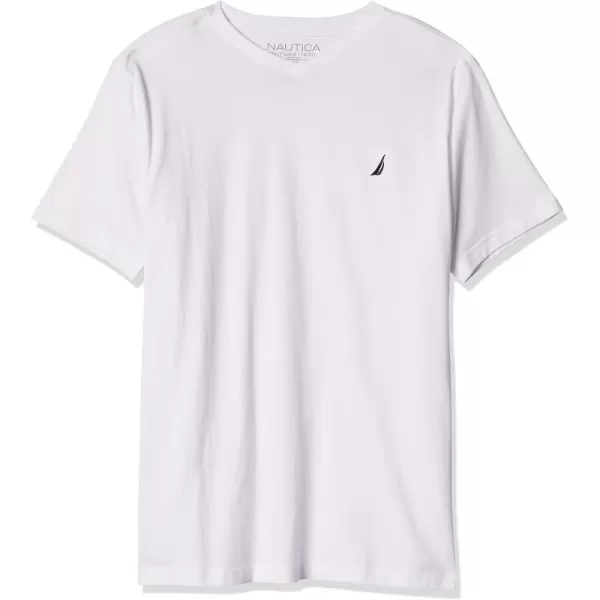 imageNautica Boys Short Sleeve Solid VNeck TShirtLegacy White