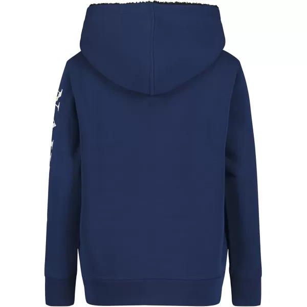 imageNautica Boys Long Sleeve Fleece Full Zip Hoodie Comfortable Relaxed FitSherpaline Blue Depth