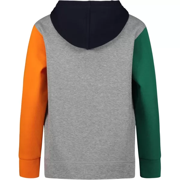imageNautica Boys Long Sleeve Fleece Pullover Hoodie Comfortable Relaxed FitColorblock Grey Heather