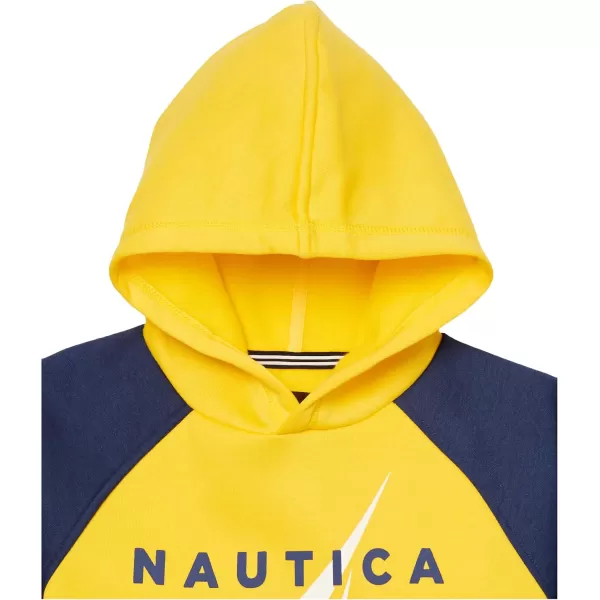 imageNautica Boys Long Sleeve Fleece Pullover Hoodie Comfortable Relaxed FitDandelionNavy Raglan