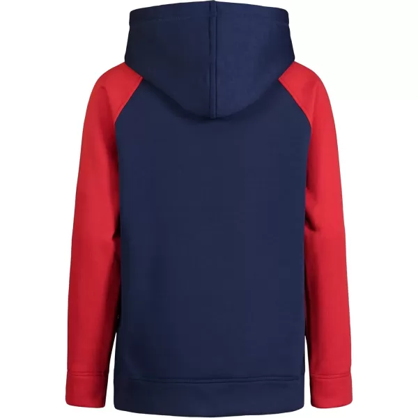 imageNautica Boys Long Sleeve Fleece Pullover Hoodie Comfortable Relaxed FitJ NavyRed Raglan