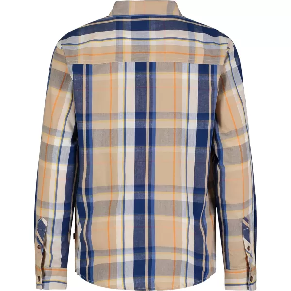imageNautica Boys Long Sleeve Woven ButtonDown Shirt Comfortable Classic FitSea Stone Plaid