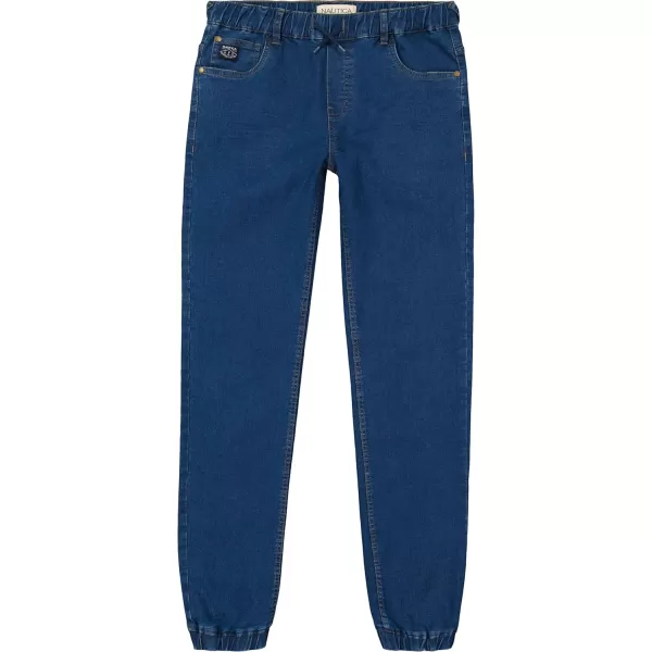 imageNautica Boys Pullon Stretch Denim Jeans 5Pocket Style ampamp Drawstring ClosureLegacy Medium Blue