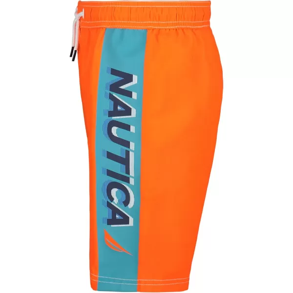 imageNautica Boys Swim Trunk with UPF 50 Sun ProtectionIn Motion Neon Orange