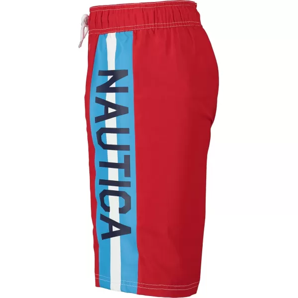 imageNautica Boys Swim Trunk with UPF 50 Sun ProtectionSide Stripe Carmine Fk13