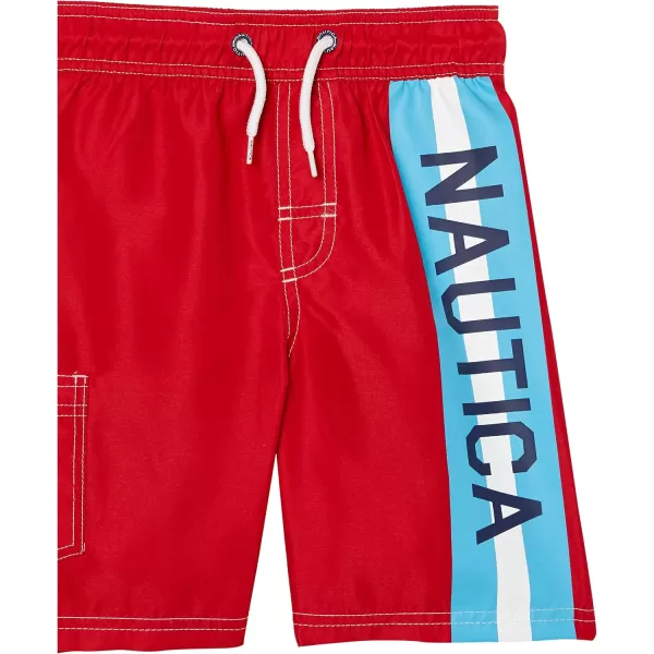 imageNautica Boys Swim Trunk with UPF 50 Sun ProtectionSide Stripe Carmine Fk13