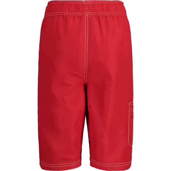 imageNautica Boys Swim Trunk with UPF 50 Sun ProtectionSide Stripe Carmine Fk13