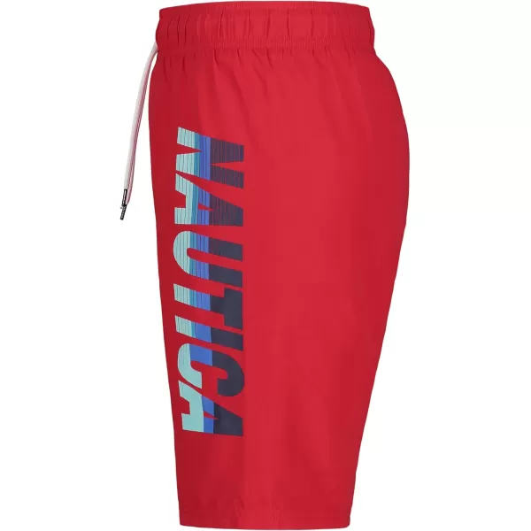 imageNautica Boys Swim Trunk with UPF 50 Sun ProtectionVert Logo Carmine
