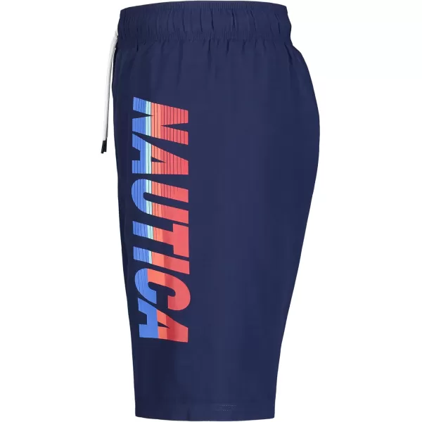 imageNautica Boys Swim Trunk with UPF 50 Sun ProtectionVert Logo J Navy