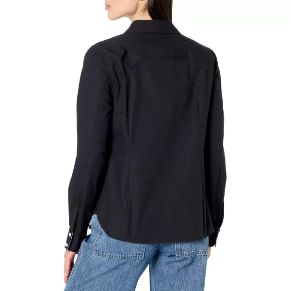imageNautica Womens Button Front Long Sleeve Roll Tab ShirtBlack