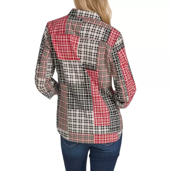 imageNautica Womens Button Front Long Sleeve Roll Tab ShirtBlack Multi