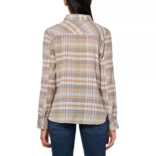 imageNautica Womens Button Front Long Sleeve Roll Tab ShirtBridal Rose Multi